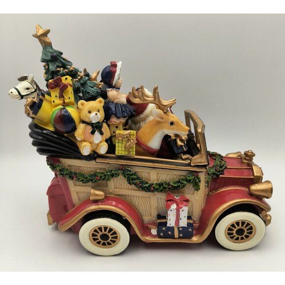 Fitz and Floyd Santa Christmas Car Musical Figurine Vintage Holiday Decor - Picture 2 of 13